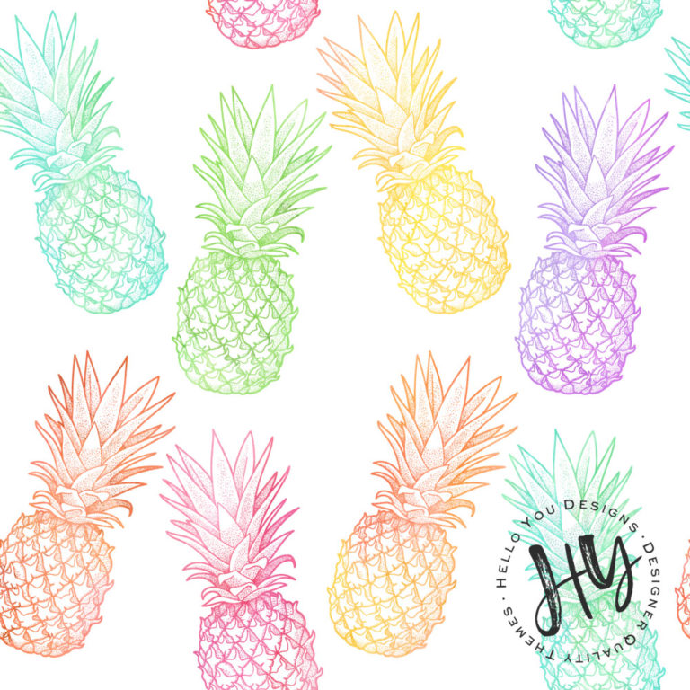 Watercolor Pineapple Pattern