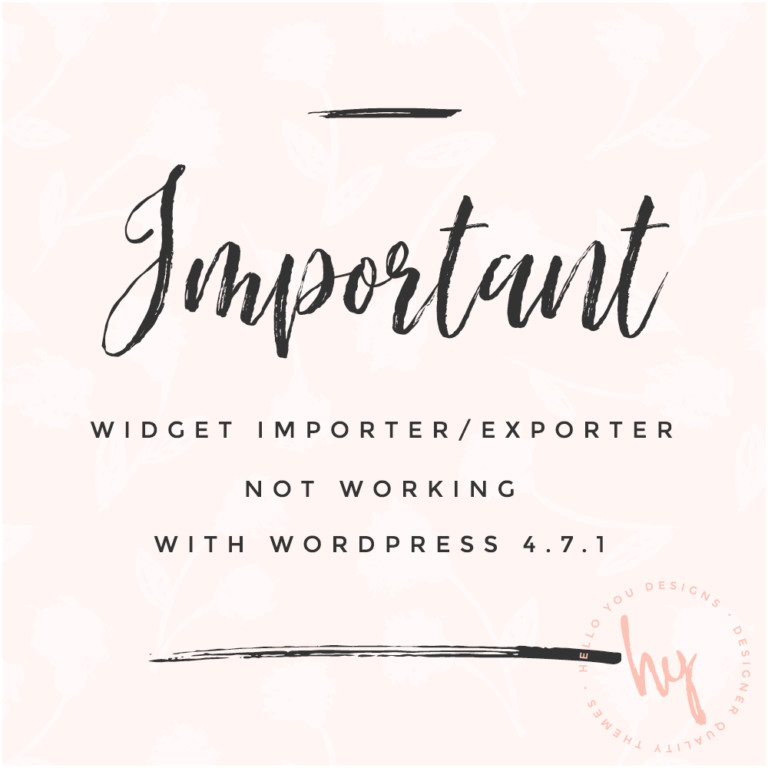 Widget Importer Exporter