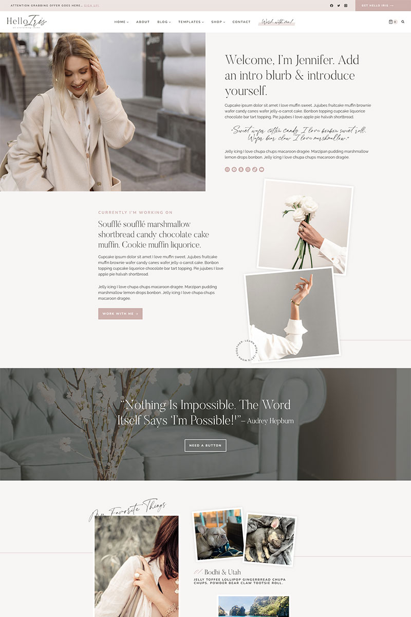 Hello Iris WordPress Theme