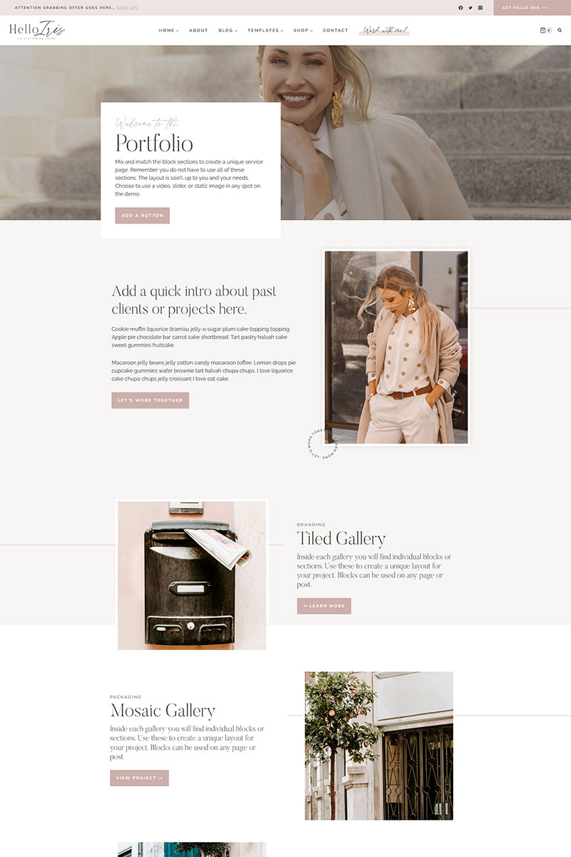 Hello Iris WordPress Theme