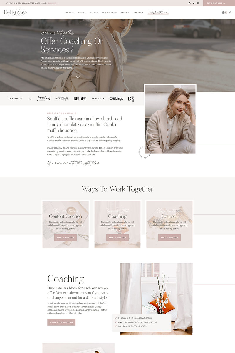 Hello Iris WordPress Theme