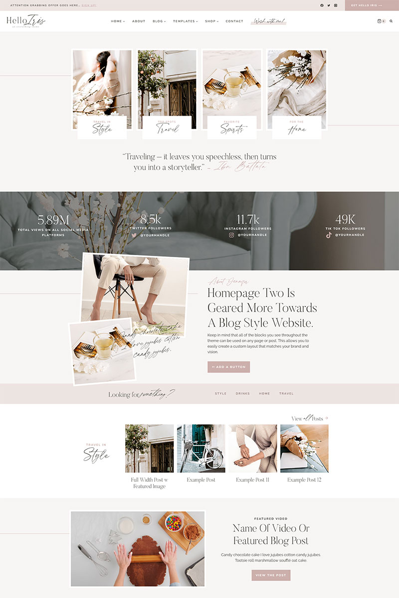 Hello Iris WordPress Theme