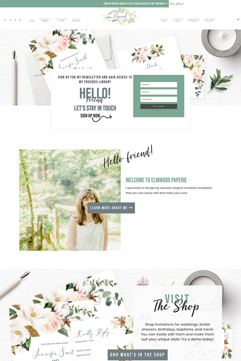 Hello Boho WordPress Theme Example