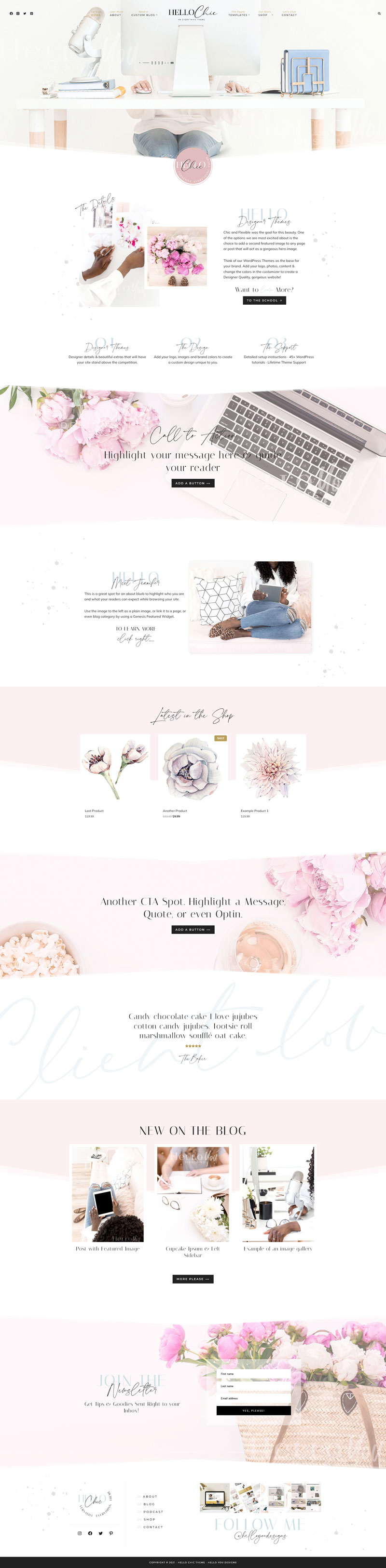 Hello Chic wordpress theme feminine