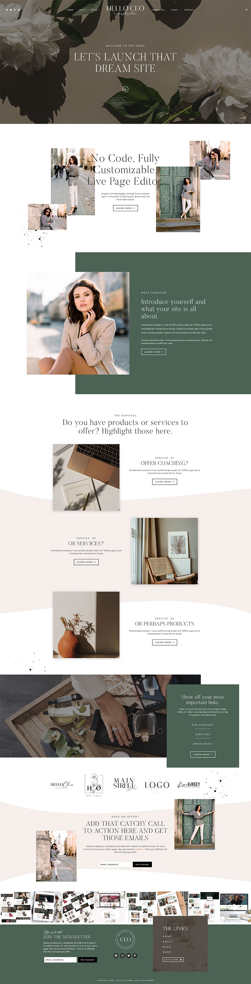 Hello CEO WordPress Theme Feminine Business Coaches