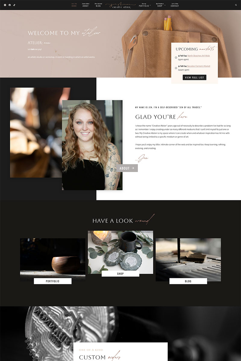 artist jen shannon creative Hello Niche WordPress Theme