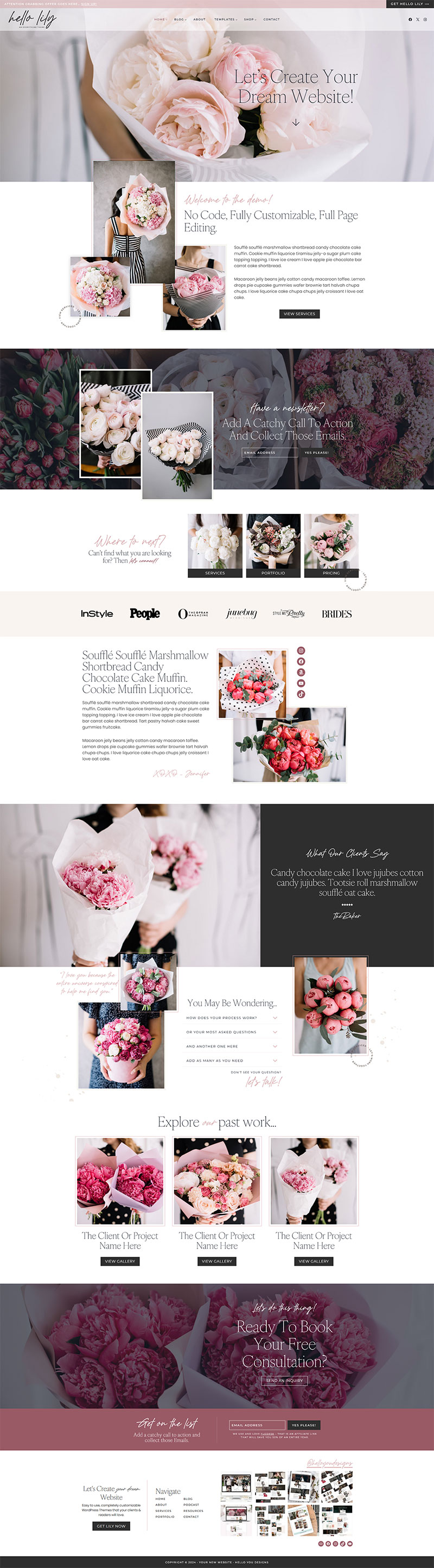 Hello Lily WordPress Theme Florist