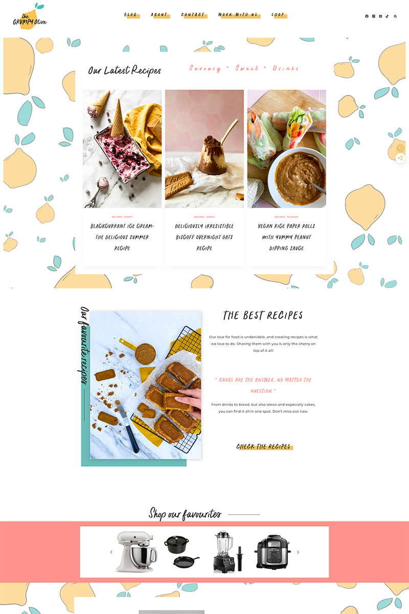 The Grumpy Olive Cooking Blog Hello and Co WordPress THeme