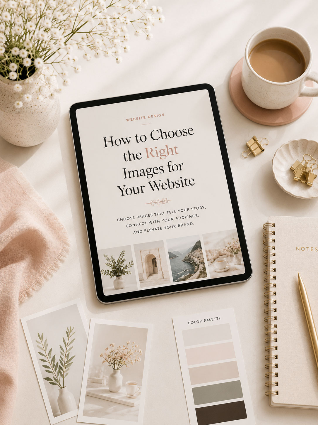 How to choose the right images for your website with editorial workspace and photography examples