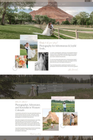 Homepage design for Claire Codling Photography.