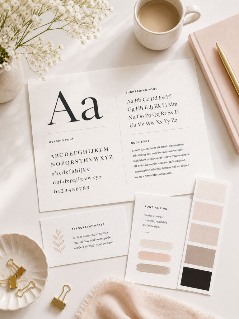 Professional typography system for a polished website brand