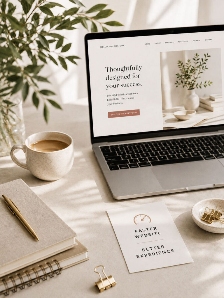 WordPress website on a laptop representing website speed and performance optimization